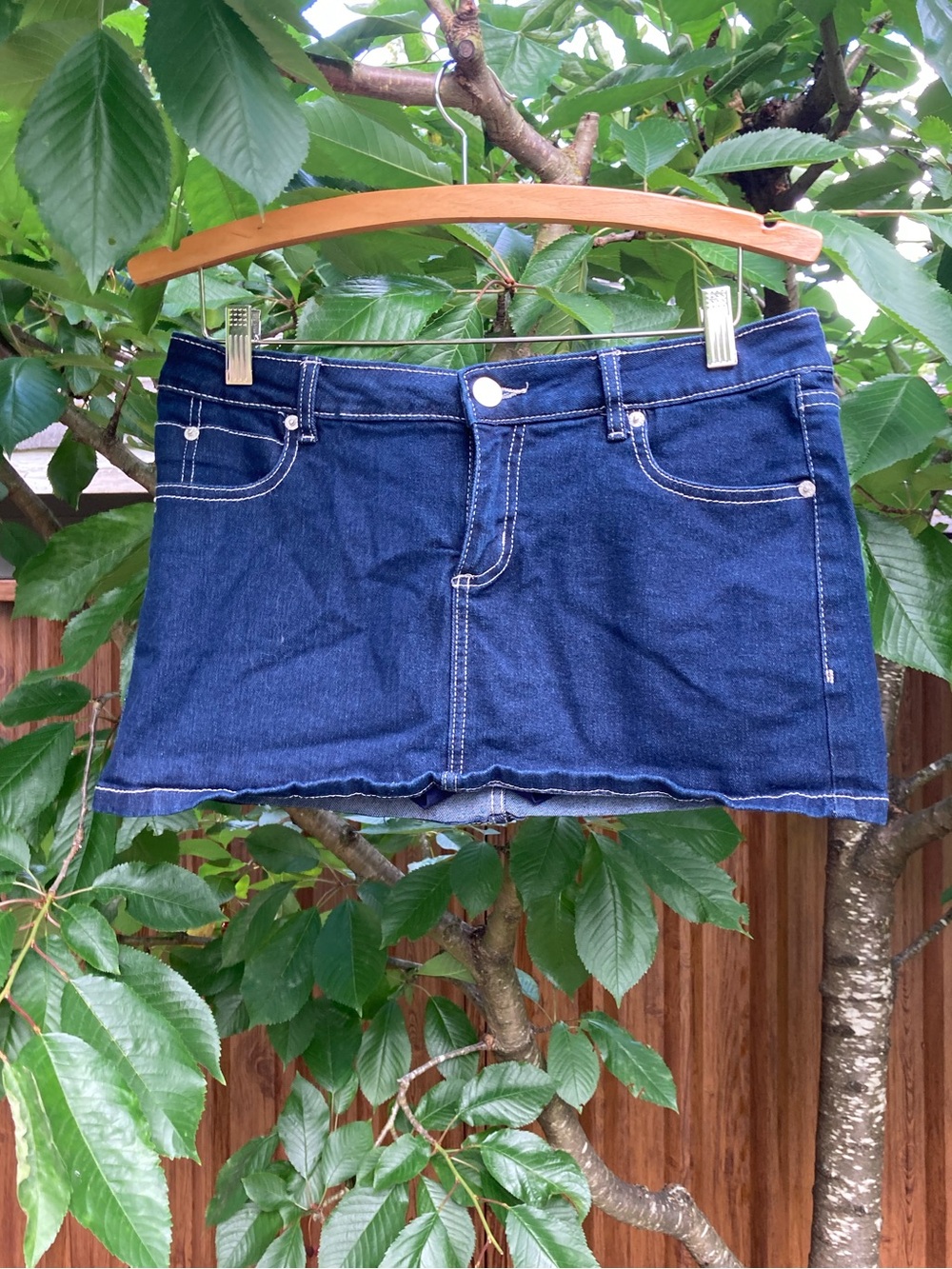 Classic Dark Blue Denim Mini Skort